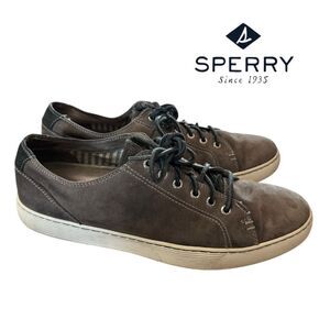 Sperry Gold Cup Gray Leather STS14079 Low Top Lace Up Men's Sneakers 11.5